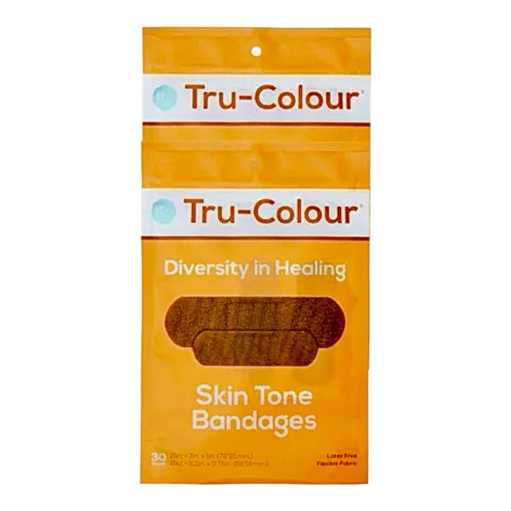 30 pack Tru-Colour TruTone Skin Tone bandages Orange Medium Brown